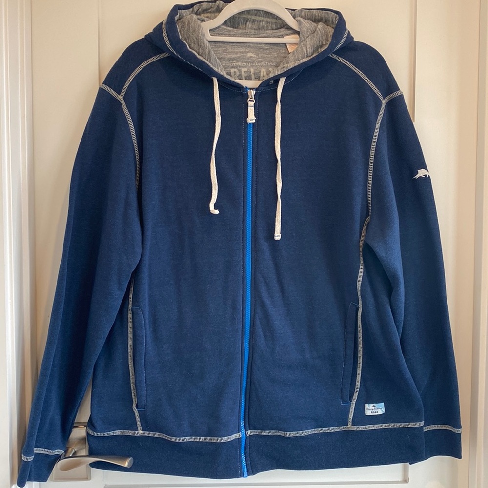 Tommy Bahama Relax Zip Up Hoodie Size Large Blue
